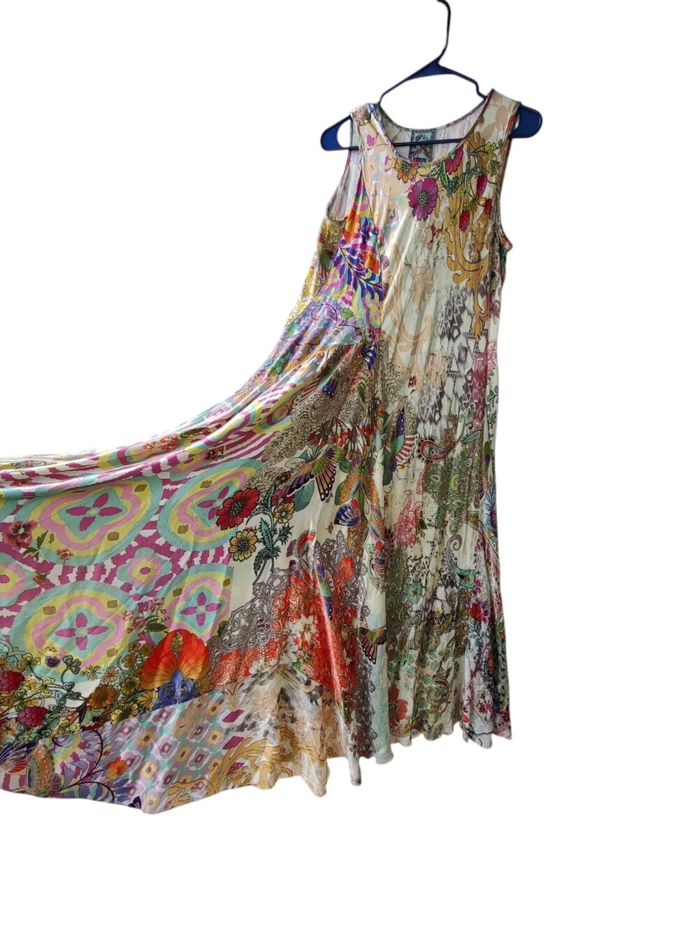 Johnny Was Alyssa Cream Multicolor Patchwork Floral Maxi Dress - Picture 5 of 6